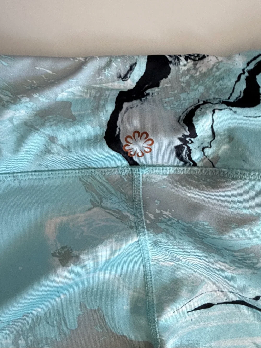 Pro Player Light Blue Marble Leggings with Black Accents